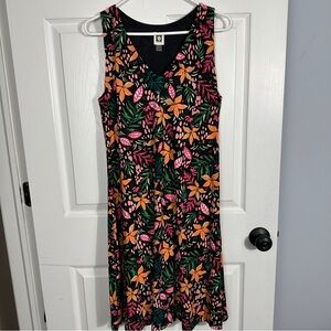 Ann Taylor sz 10 Floral Sleeveless Dress, tropical, multicolor, flowy, feminine